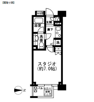 レジディア新宿イーストⅡ307号室の図面