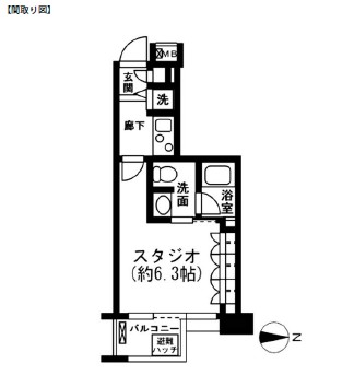 レジディア新宿イーストⅡ405号室の図面