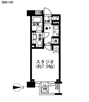 レジディア新宿イーストⅡ406号室の図面