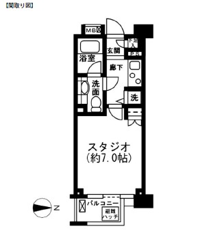 レジディア新宿イーストⅡ407号室の図面