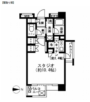 レジディア新宿イーストⅡ501号室の図面