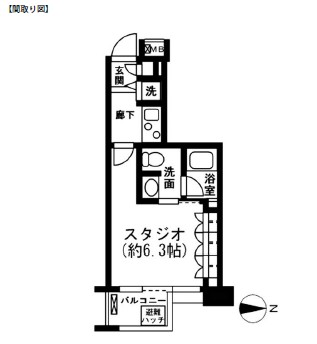 レジディア新宿イーストⅡ505号室の図面