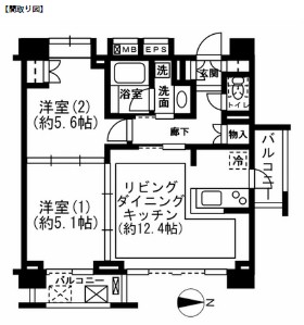 レジディア新宿イーストⅡ701号室の図面