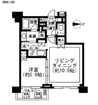 レジディア新宿イーストⅡ703号室の図面
