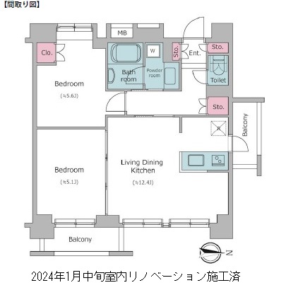 レジディア新宿イーストⅡ801号室の図面