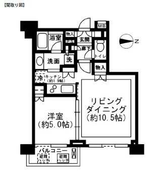 レジディア新宿イーストⅡ903号室の図面