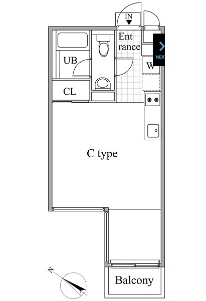 レジディア目黒Ⅱ307号室の図面