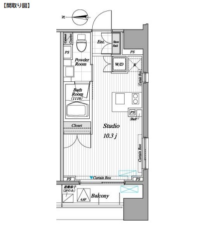 レジディア錦糸町Ⅱ704号室の図面