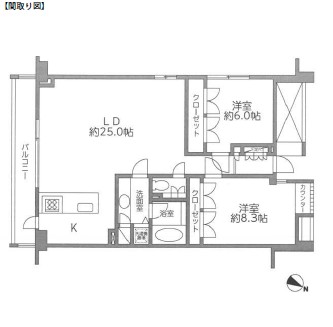 レジディア北新宿306号室の図面