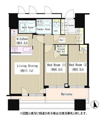 クレストプライムタワー芝1606号室の図面