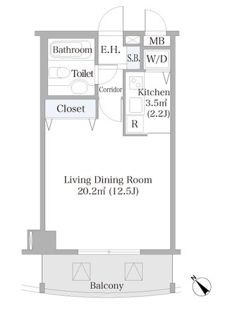 広尾ハイツ502号室の図面