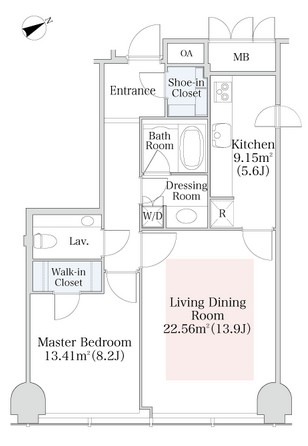 プラティーヌ西新宿1005号室の図面
