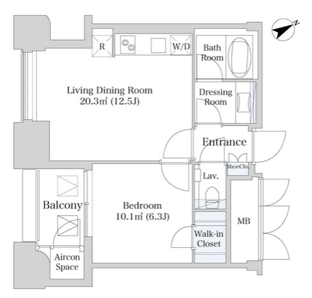 プラティーヌ西新宿503号室の図面