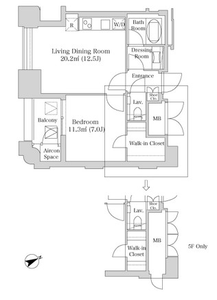 プラティーヌ西新宿504号室の図面