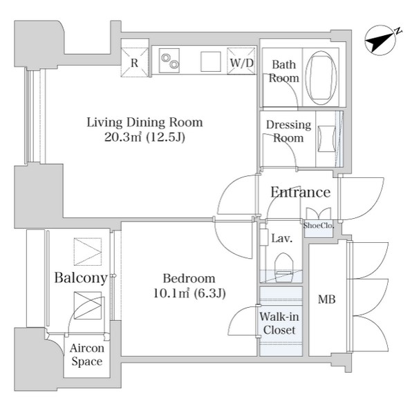 プラティーヌ西新宿602号室の図面