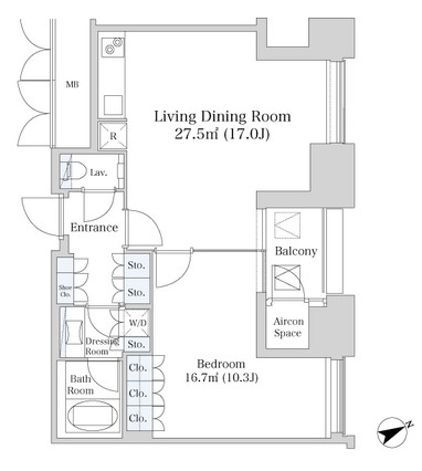 プラティーヌ西新宿606号室の図面