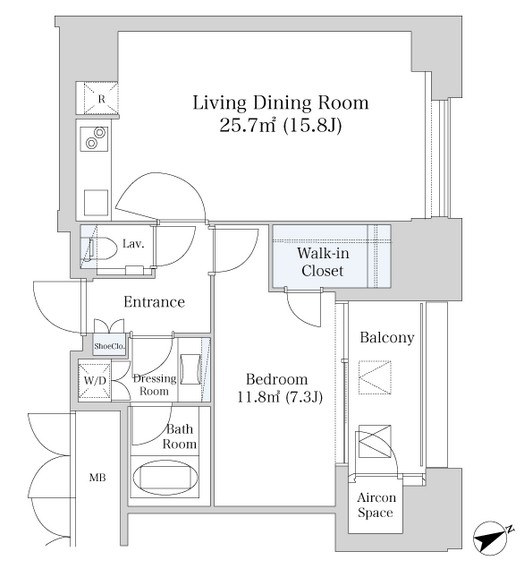 プラティーヌ西新宿705号室の図面