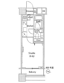 ファーストリアルタワー新宿1005号室の図面