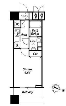 ファーストリアルタワー新宿1205号室の図面