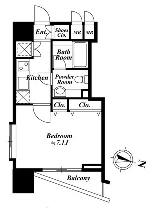 ファーストリアルタワー新宿1207号室の図面