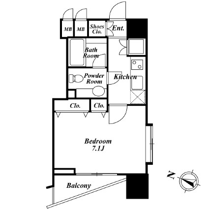 ファーストリアルタワー新宿1208号室の図面