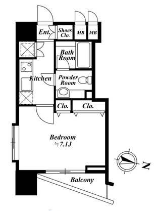 ファーストリアルタワー新宿1307号室の図面