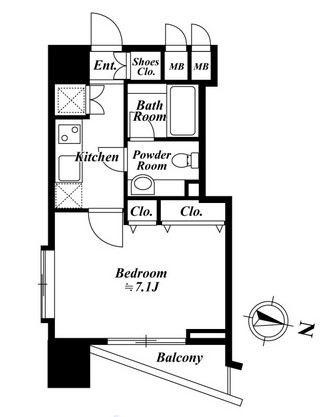 ファーストリアルタワー新宿1607号室の図面