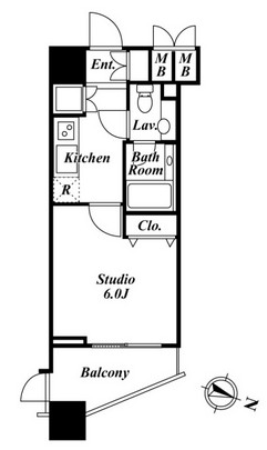 ファーストリアルタワー新宿1702号室の図面