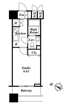 ファーストリアルタワー新宿2013号室の図面