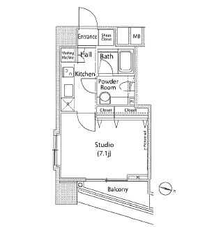 ファーストリアルタワー新宿607号室の図面