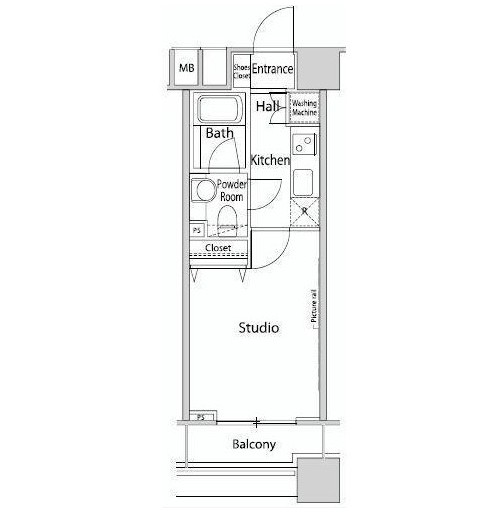 ファーストリアルタワー新宿712号室の図面