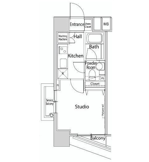 ファーストリアルタワー新宿917号室の図面