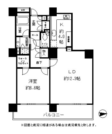 リバーポイントタワー1003号室の図面