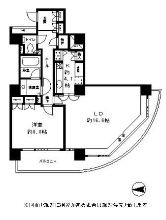 リバーポイントタワー1008号室の図面