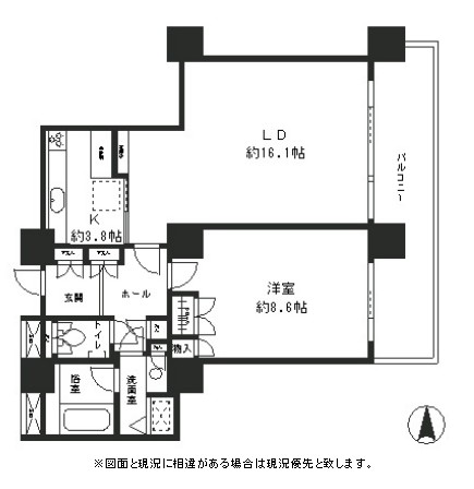 リバーポイントタワー1102号室の図面
