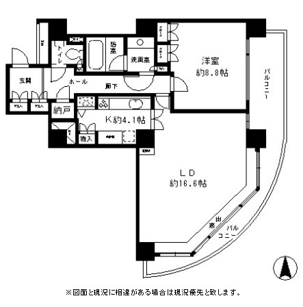 リバーポイントタワー1105号室の図面