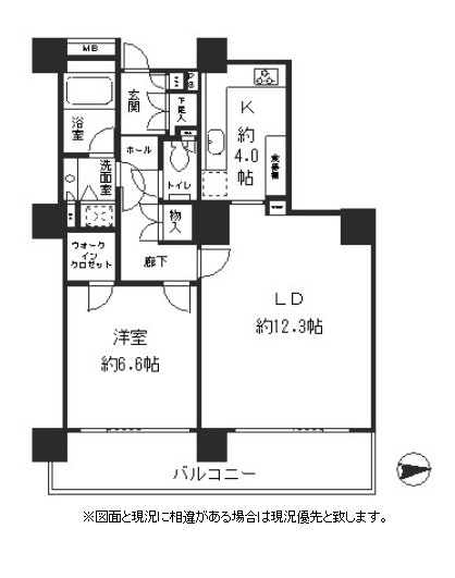 リバーポイントタワー1203号室の図面
