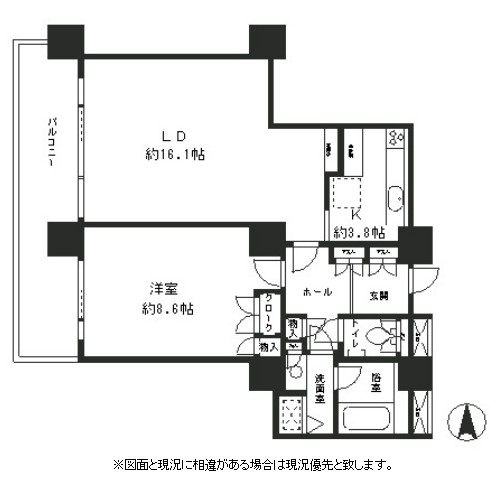 リバーポイントタワー1211号室の図面