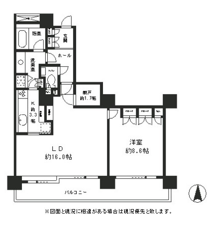 リバーポイントタワー1506号室の図面
