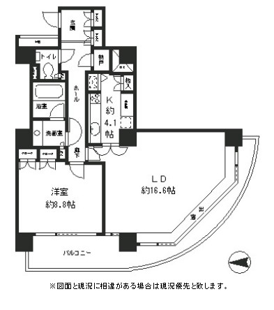 リバーポイントタワー1608号室の図面