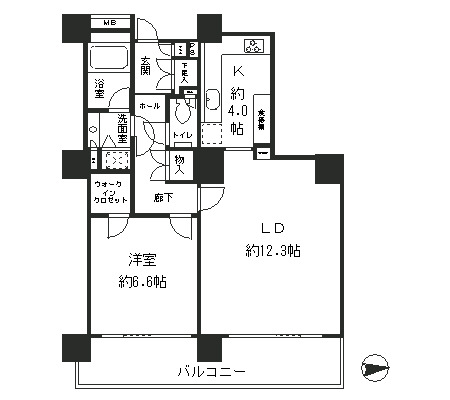 リバーポイントタワー1703号室の図面