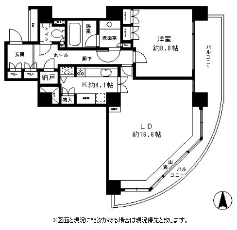 リバーポイントタワー1705号室の図面