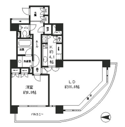 リバーポイントタワー1708号室の図面