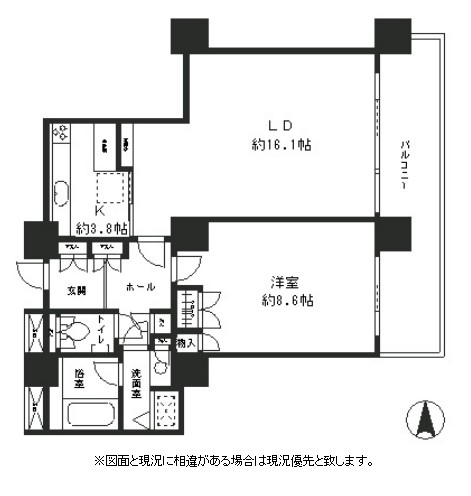 リバーポイントタワー1802号室の図面