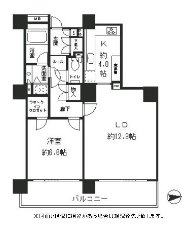 リバーポイントタワー1803号室の図面