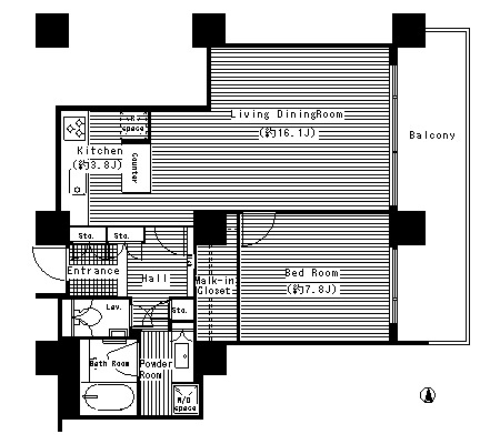 リバーポイントタワー2002号室の図面