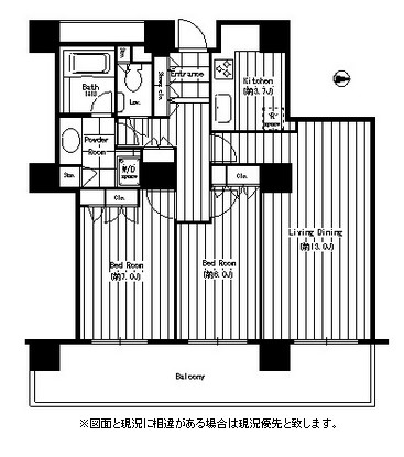 リバーポイントタワー202号室の図面