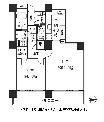 リバーポイントタワー2103号室の図面