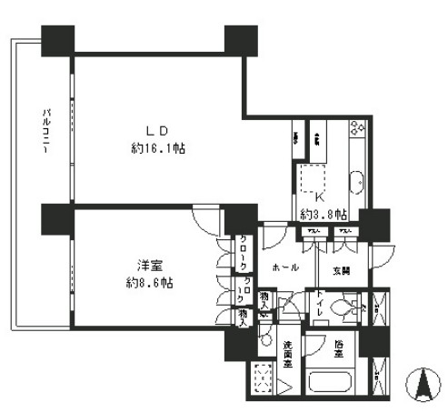 リバーポイントタワー2111号室の図面