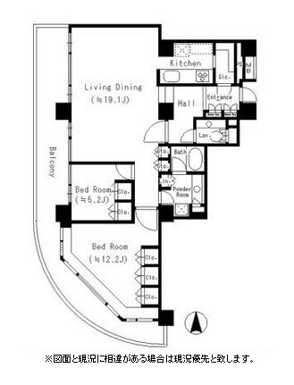 リバーポイントタワー2407号室の図面
